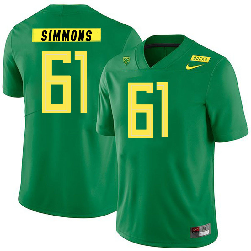 Men #61 Josh Simmons Oregon Ducks College Football Jerseys Stitched Sale-Green